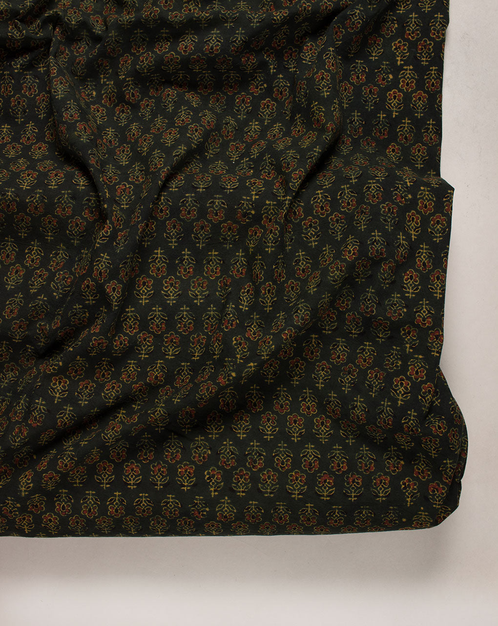 Natural Dye Ajrak Hand Block Cotton Fabric