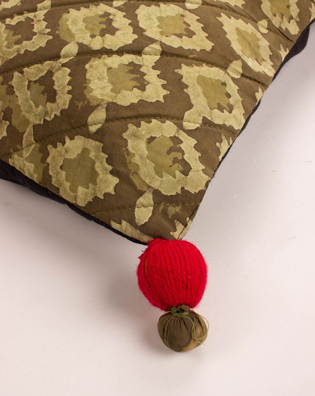 Hand Crafted Quilted Cotton Cushion Cover ( 16X16 Inches ) - Fabriclore.com
