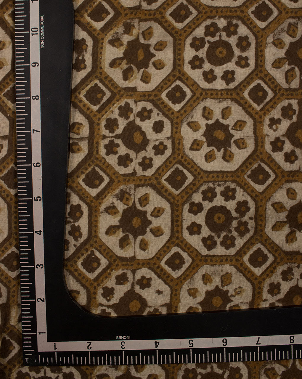 Traditional Akola Hand Block Zari Border Mercerized Cotton Fabric - Fabriclore.com