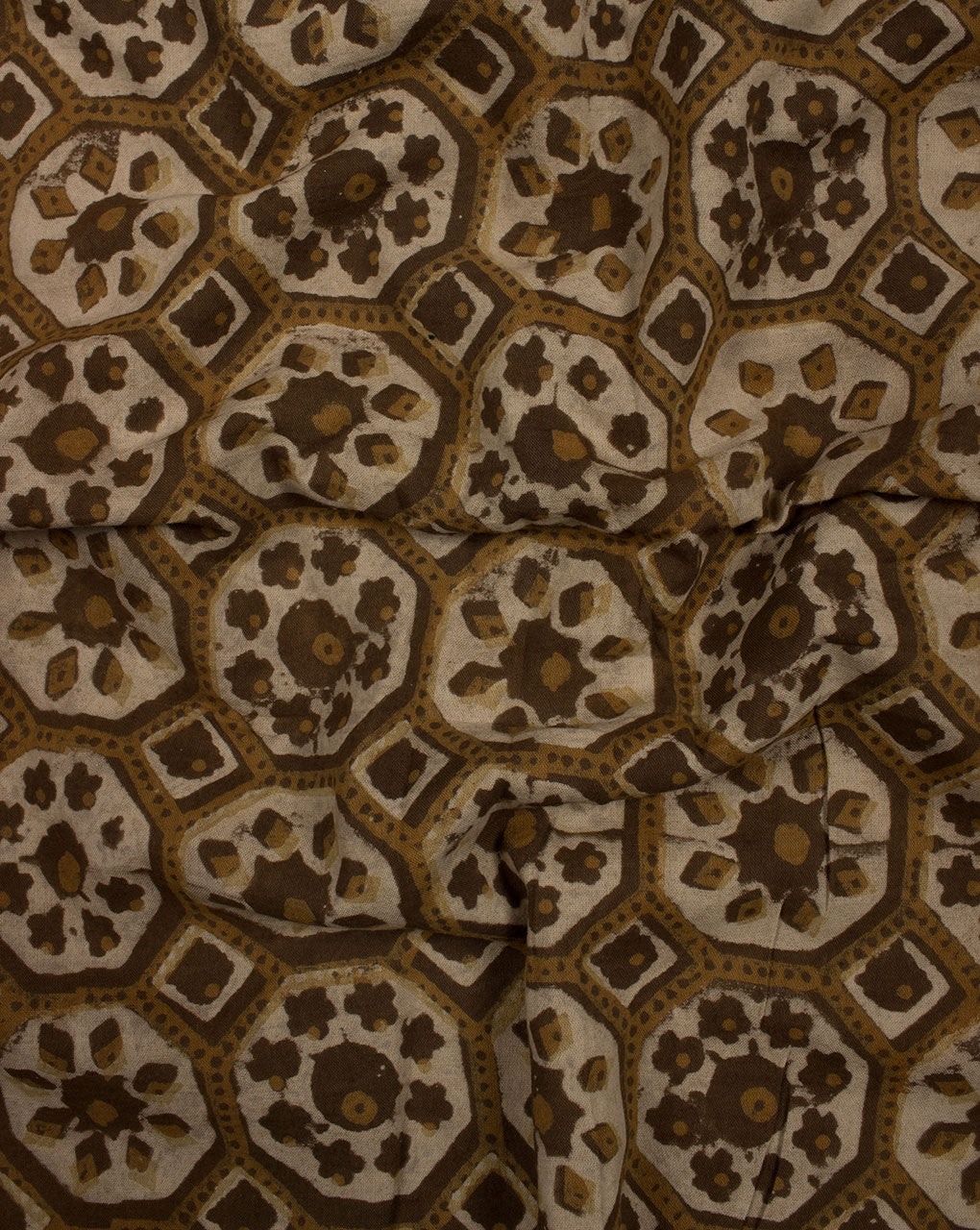 Traditional Akola Hand Block Zari Border Mercerized Cotton Fabric - Fabriclore.com