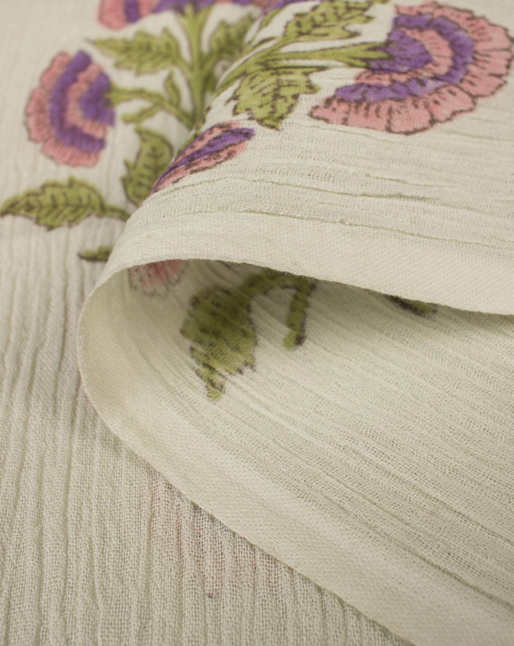 Hand Block Crepe Cotton Fabric ( Width 40 Inch ) - Fabriclore.com