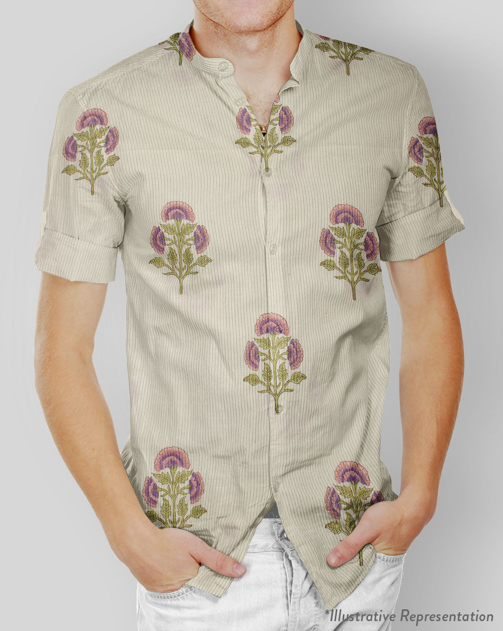 Hand Block Crepe Cotton Fabric ( Width 40 Inch ) - Fabriclore.com