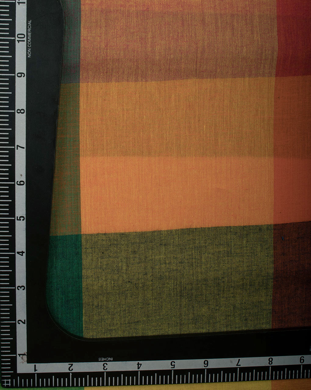 Multi-Color Checks Washed Loom Textured Cotton Fabric ( Width 48 Inch ) - Fabriclore.com