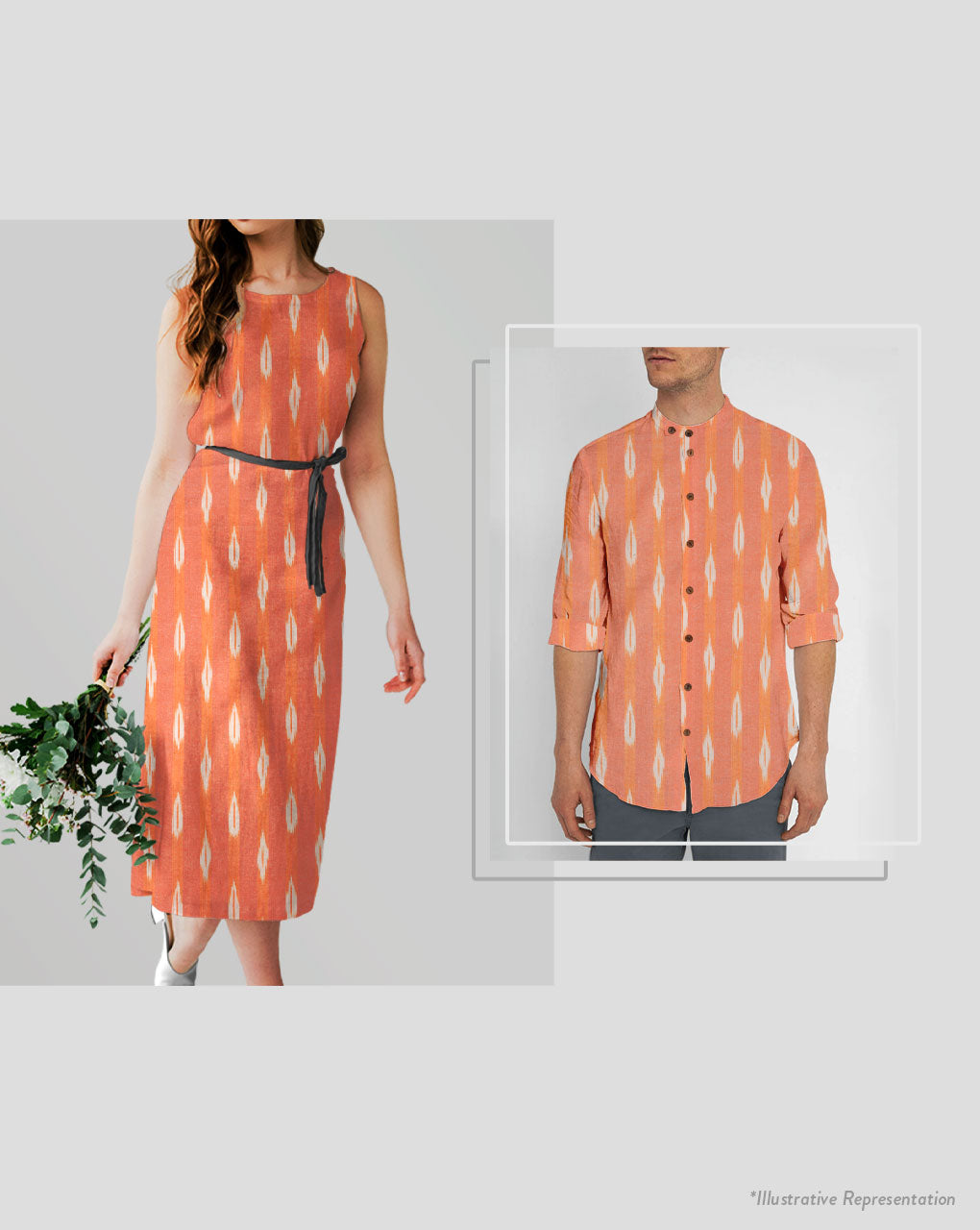Washed Ikat Cotton Fabric