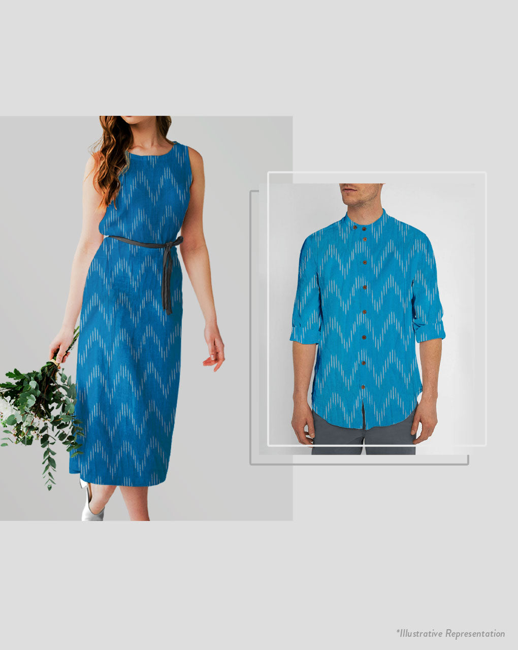 Washed Ikat Cotton Fabric