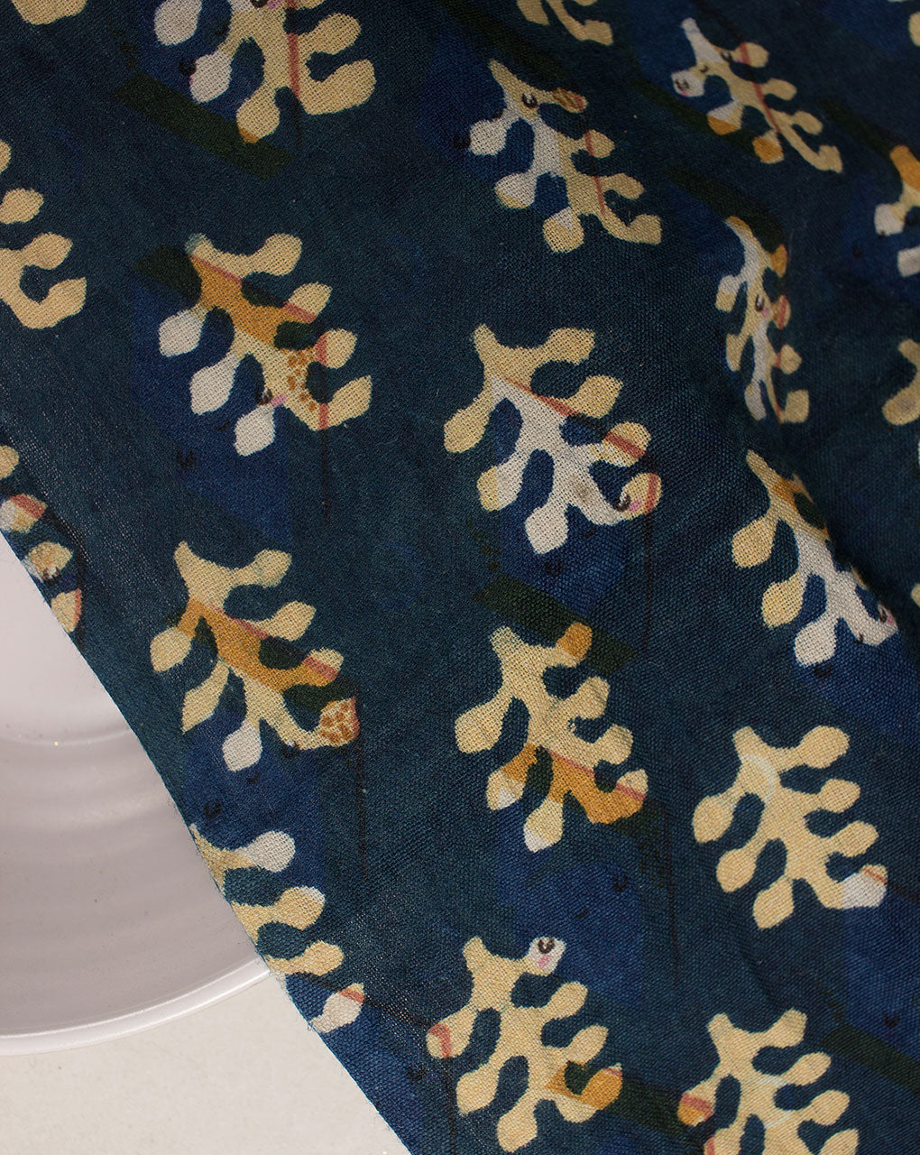 Indigo Hand Block Flex Cotton Fabric