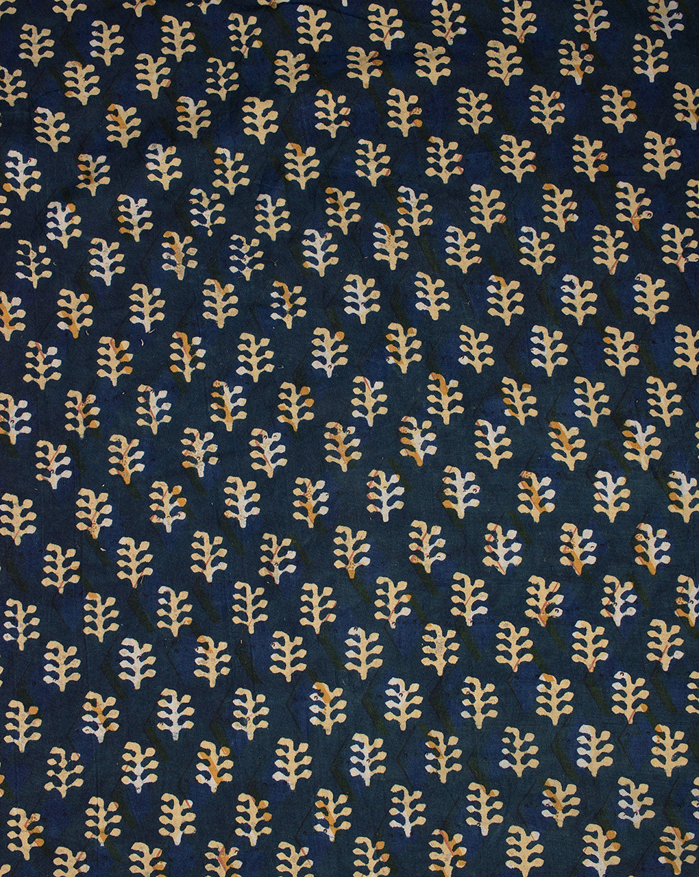 Indigo Hand Block Flex Cotton Fabric