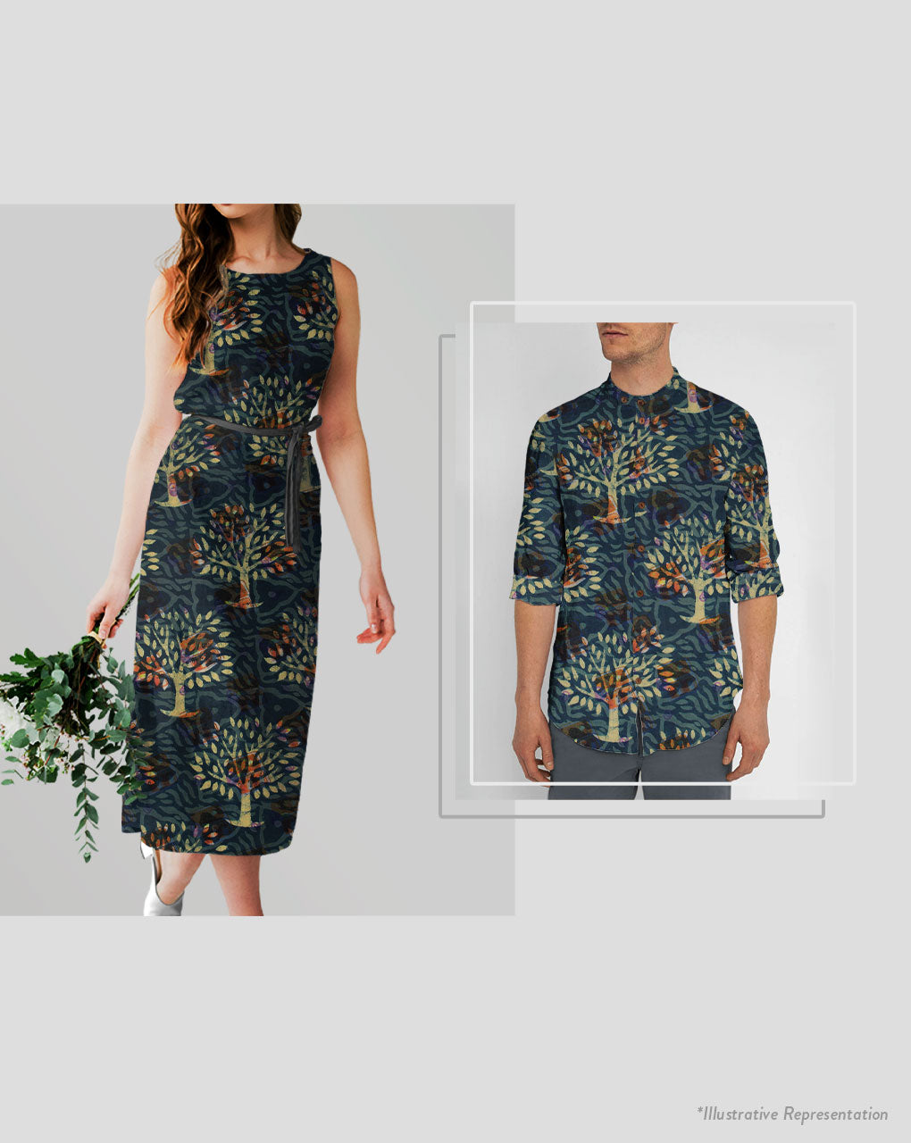 Indigo Hand Block Flex Cotton Fabric
