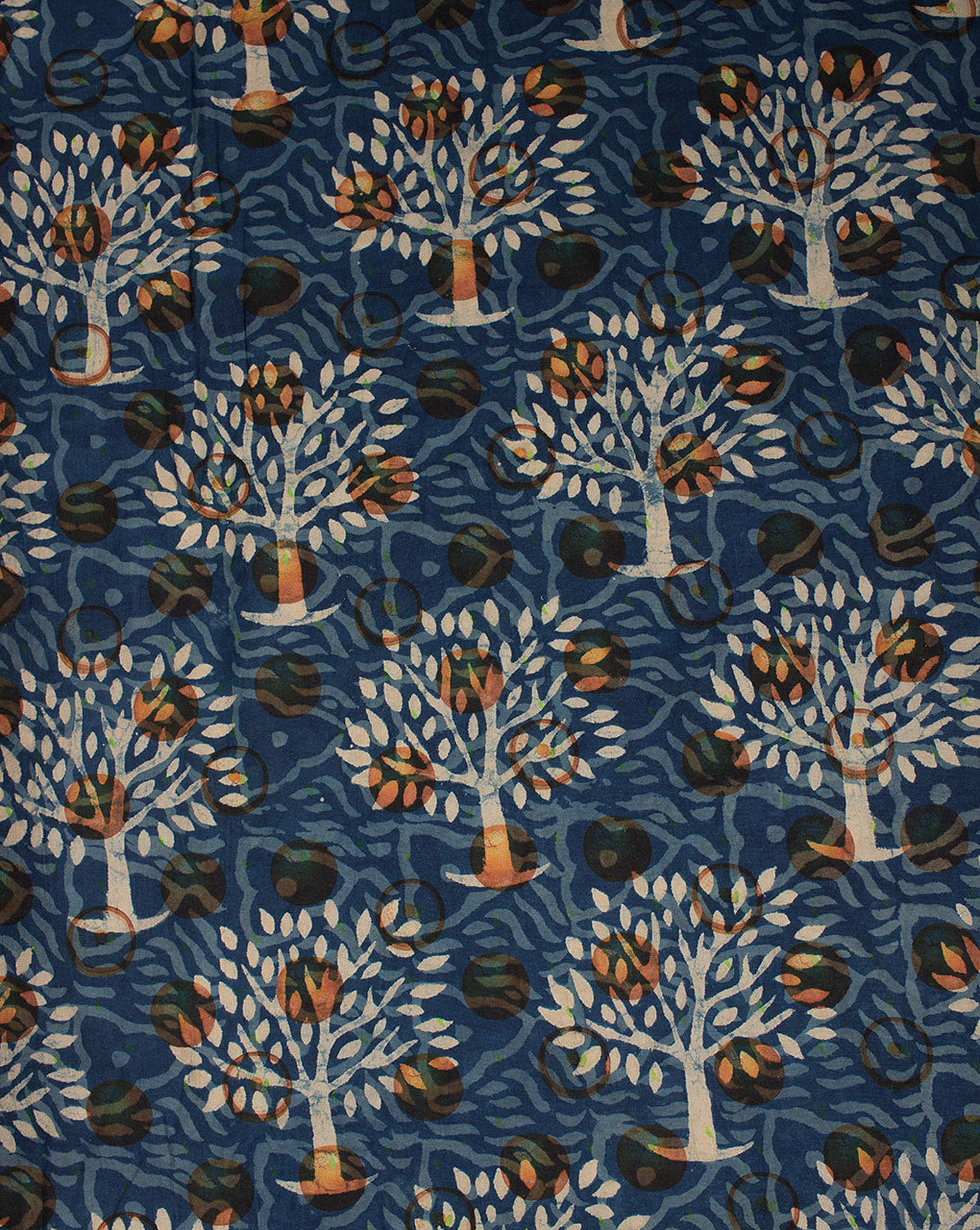 Indigo Hand Block Flex Cotton Fabric