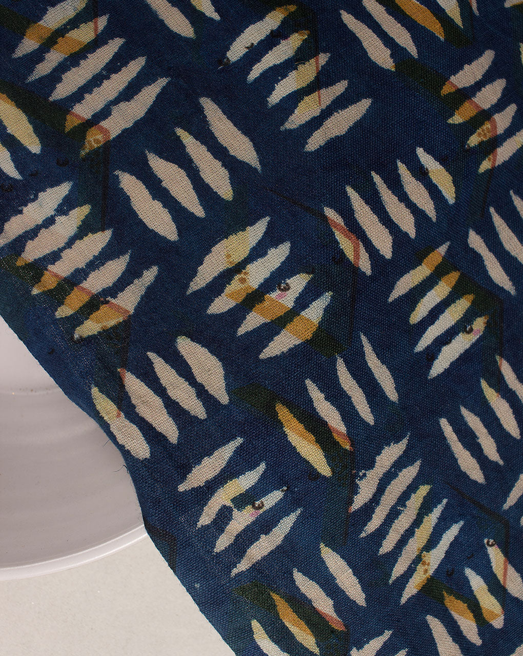 Indigo Hand Block Flex Cotton Fabric