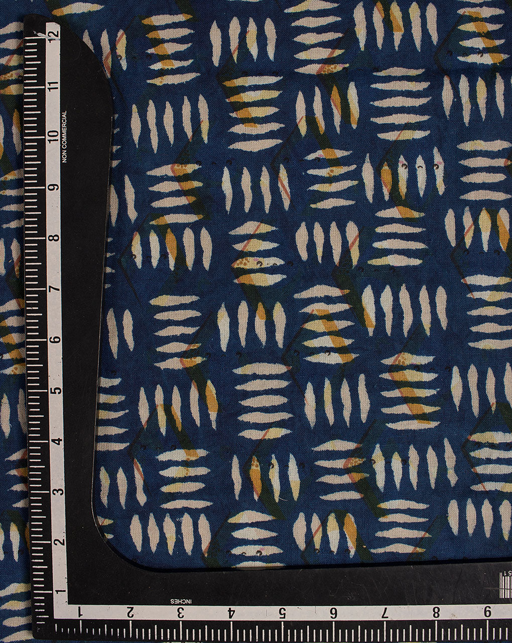 Indigo Hand Block Flex Cotton Fabric