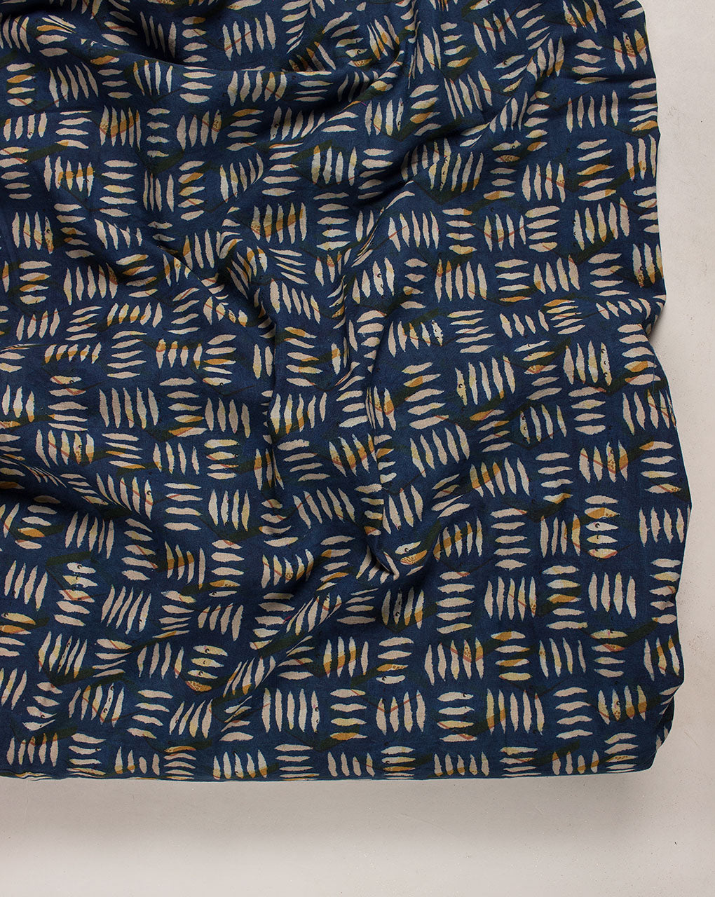 Indigo Hand Block Flex Cotton Fabric