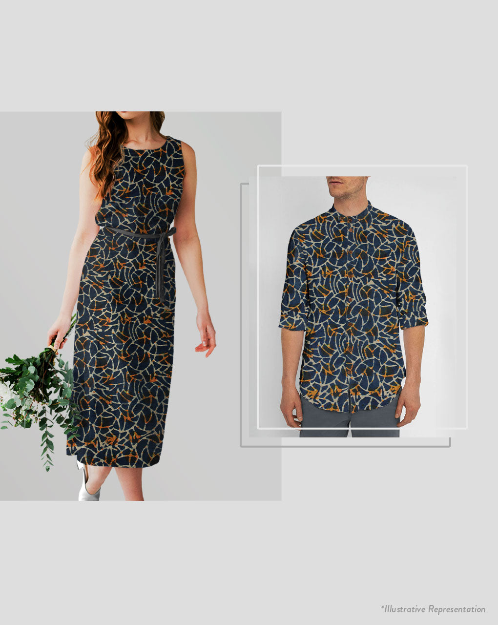 Indigo Hand Block Flex Cotton Fabric