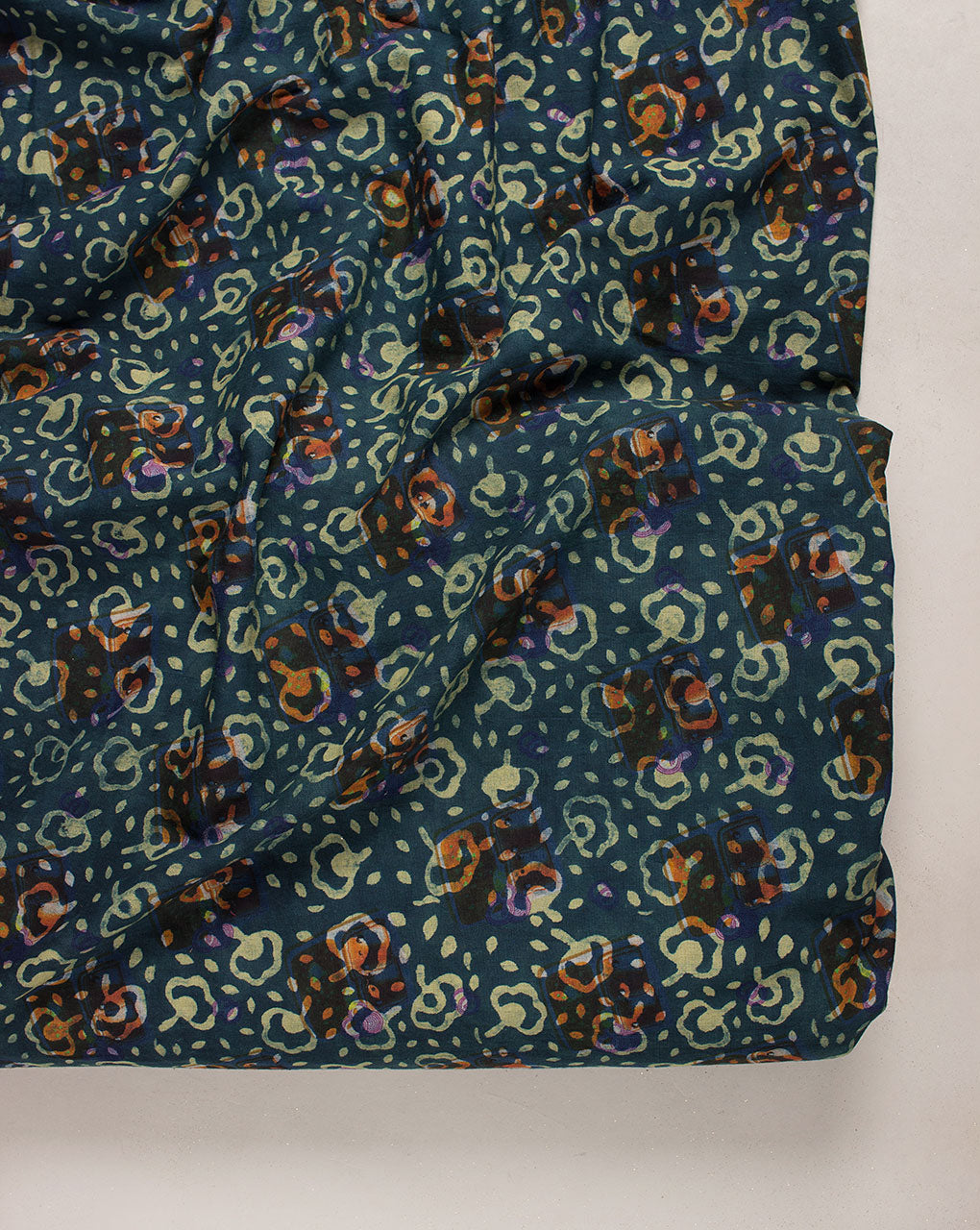 Indigo Hand Block Flex Cotton Fabric