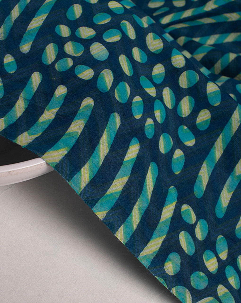 ( Pre Cut 50 CM ) Indigo Hand Block Cotton Fabric