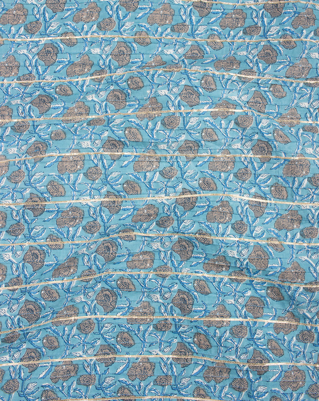 Screen Print Gotta Patti Pin-Tucks Cotton Fabric ( Width 38 Inch ) - Fabriclore.com