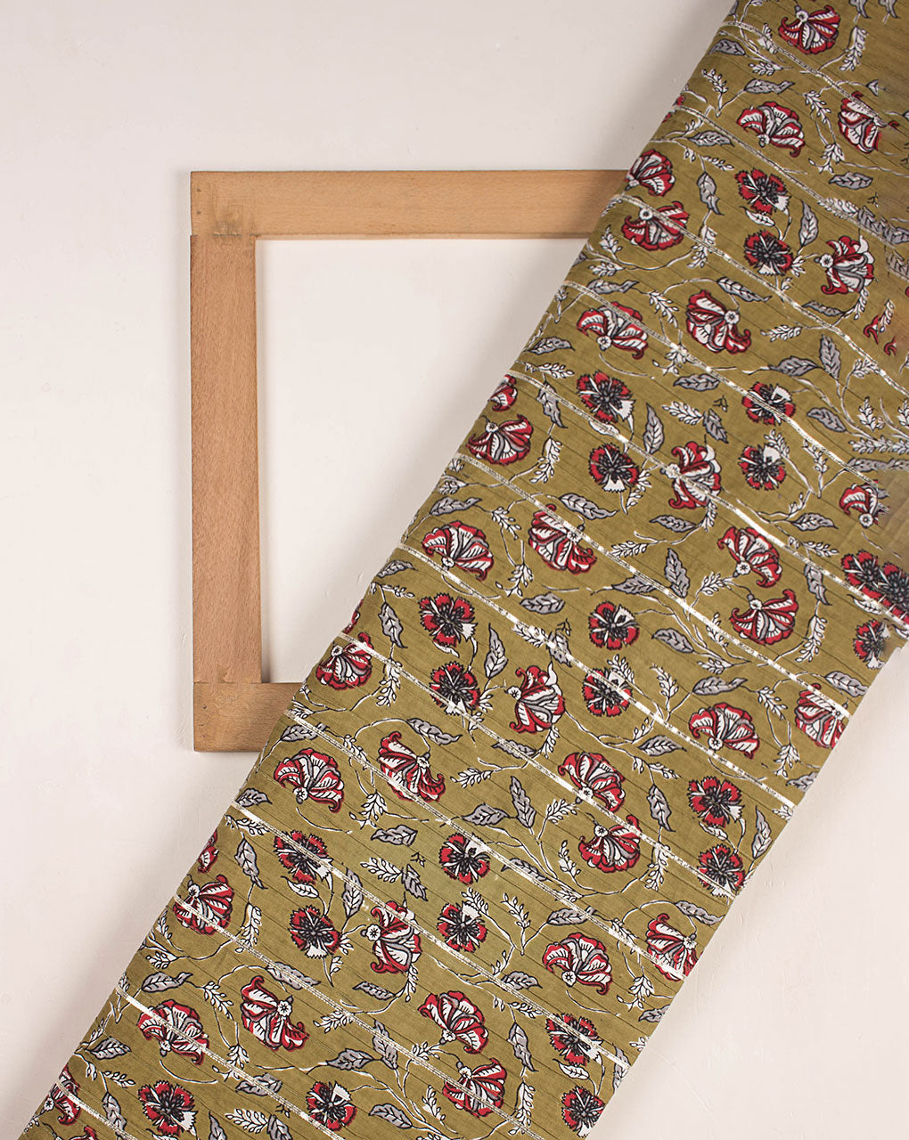 Hand Block Gota Patti Pin-Tucks Cotton Fabric ( Width 38 Inch ) - Fabriclore.com
