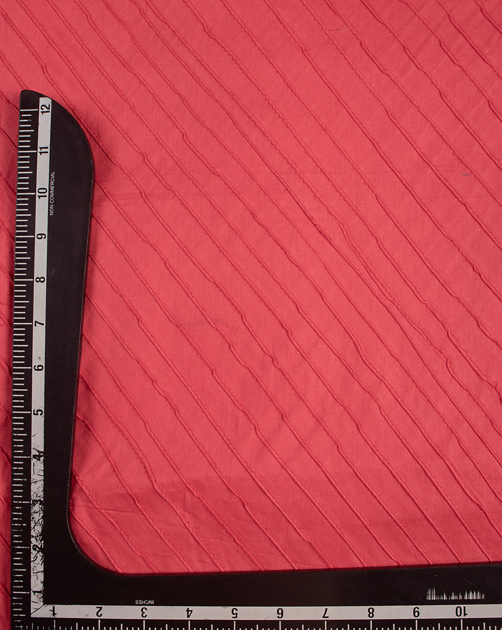 Salmon Pin-Tucks Cotton Fabric ( Width 40 Inch ) - Fabriclore.com