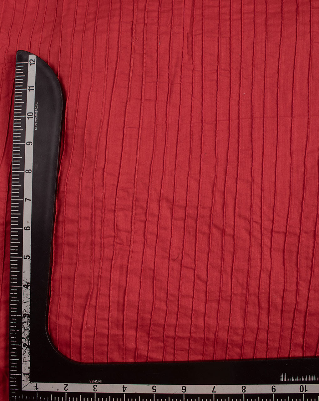 Red Pin-Tucks Cotton Fabric ( Width 36 Inch ) - Fabriclore.com