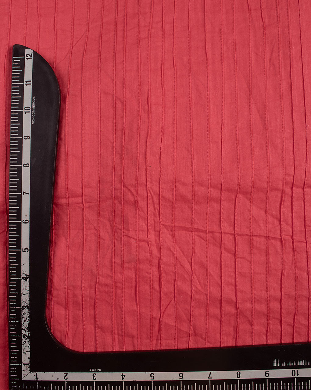 Salmon Pin-Tucks Cotton Fabric ( Width 36 Inch ) - Fabriclore.com
