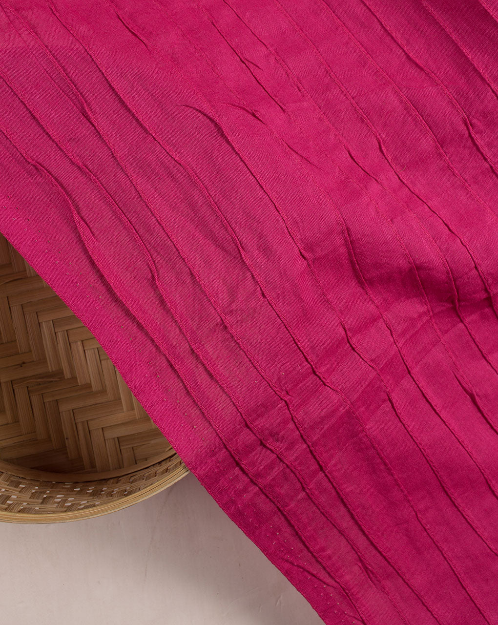 Fuchsia Pin-Tucks Rayon Fabric ( Width 36 Inch ) - Fabriclore.com