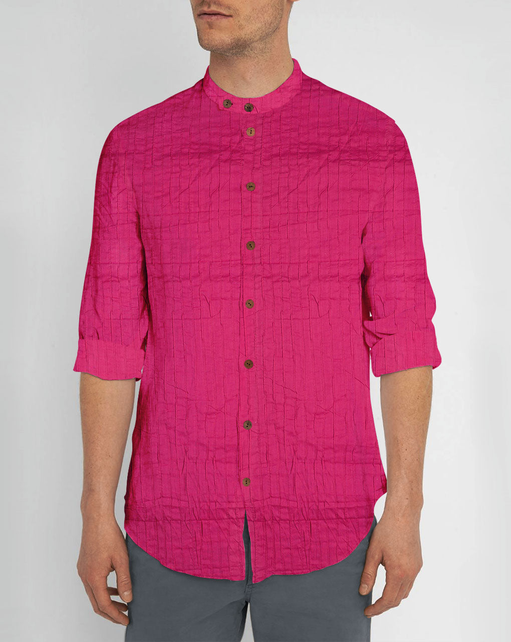 Fuchsia Pin-Tucks Rayon Fabric ( Width 36 Inch ) - Fabriclore.com