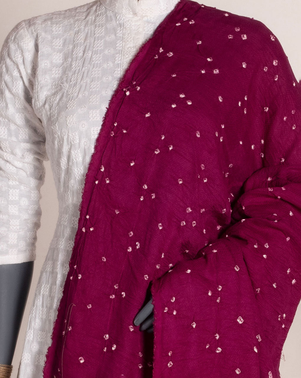 Geometric Bandhani Dobby Rayon Dupatta - Fabriclore.com