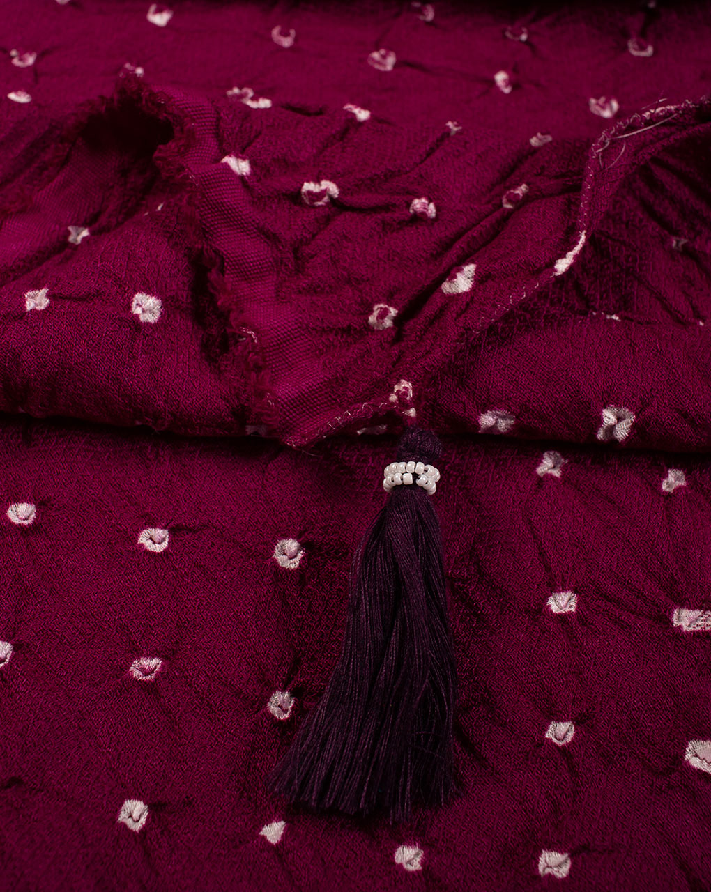 Geometric Bandhani Dobby Rayon Dupatta - Fabriclore.com