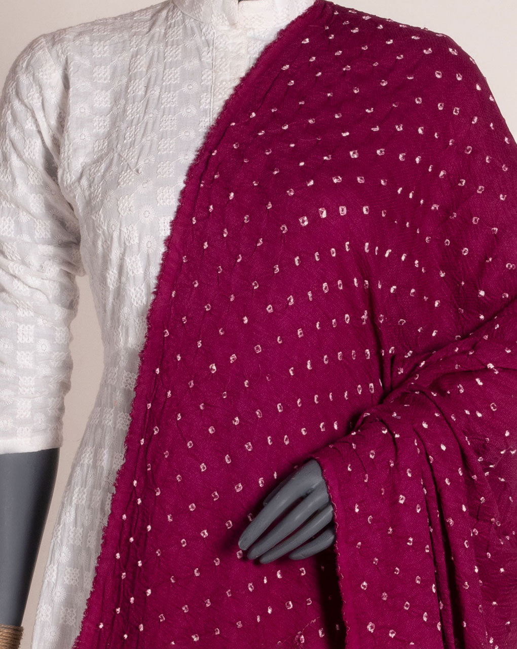 Geometric Bandhani Dobby Rayon Dupatta - Fabriclore.com