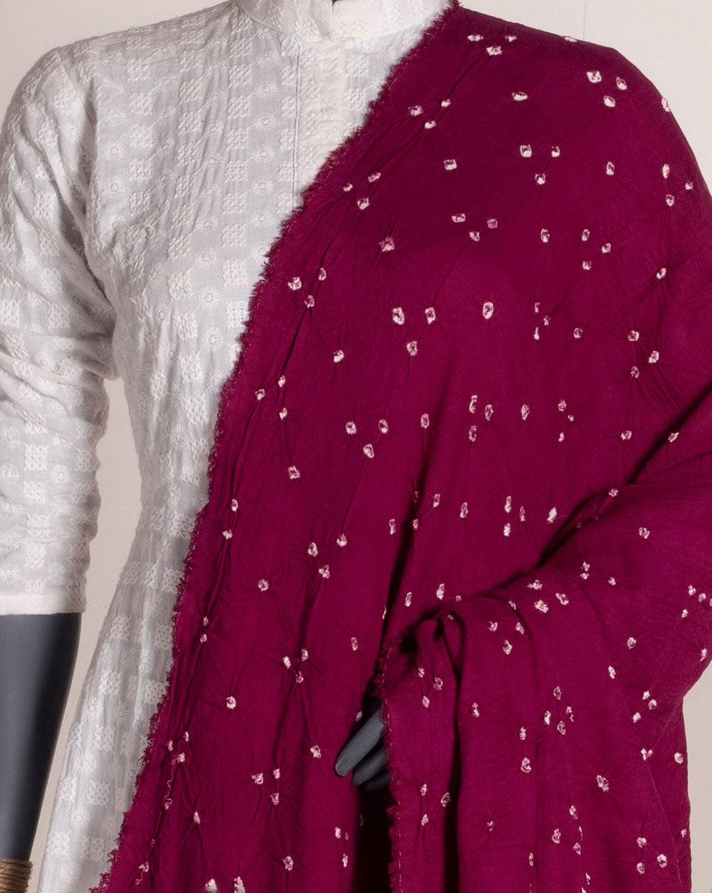 Geometric Bandhani Dobby Rayon Dupatta - Fabriclore.com
