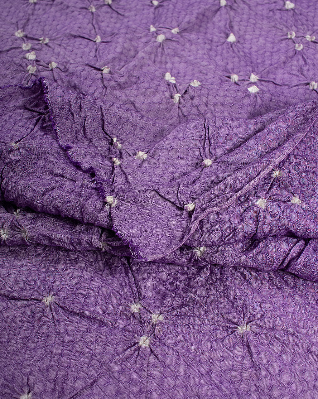 Purple Polka Dots Bandhani Dobby Rayon Dupatta - Fabriclore.com