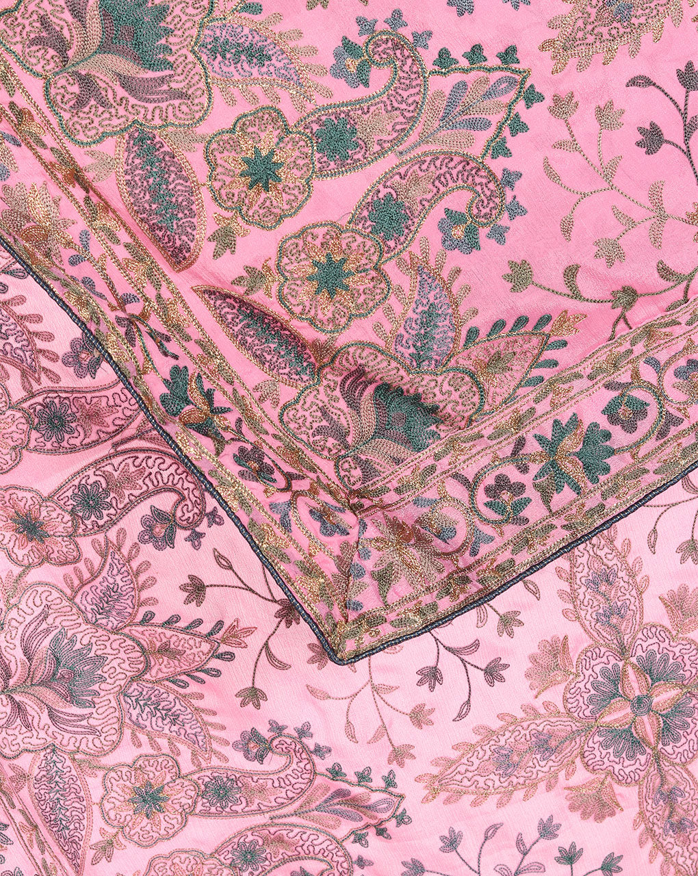 Embroidered Zari Work Chinnon Chiffon Dupatta - Fabriclore.com