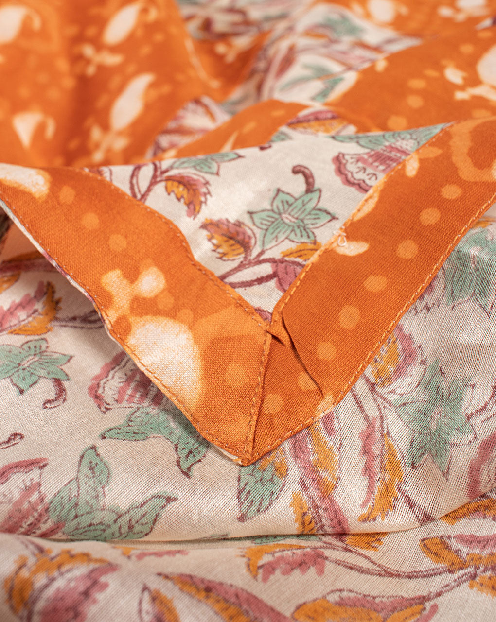 Patch Work Hand Block Chanderi Dupatta