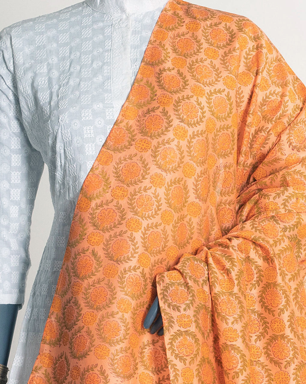 Hand Block Chanderi Dupatta