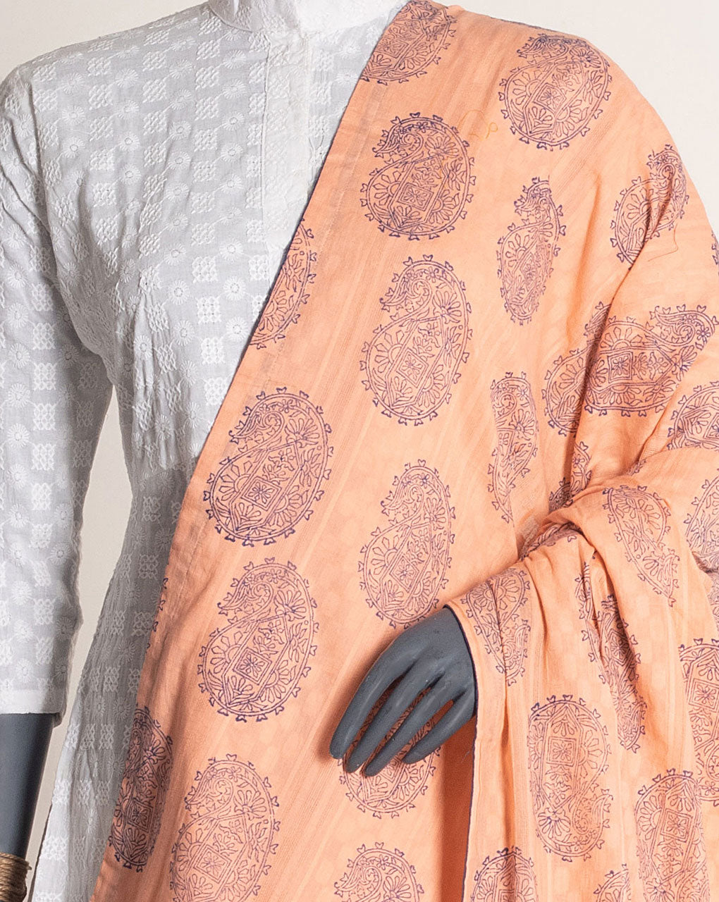 Hand Block Dobby Cotton Dupatta