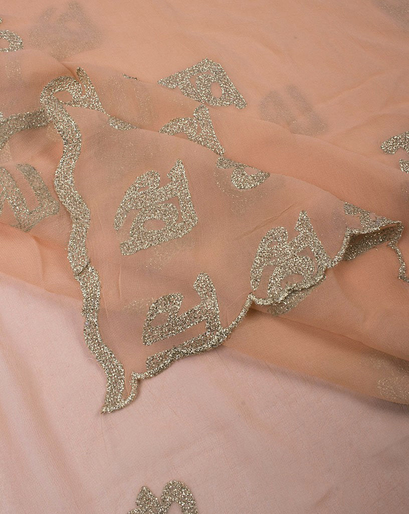 Alphabet Zari Embroidered Georgette Dupatta - Fabriclore.com