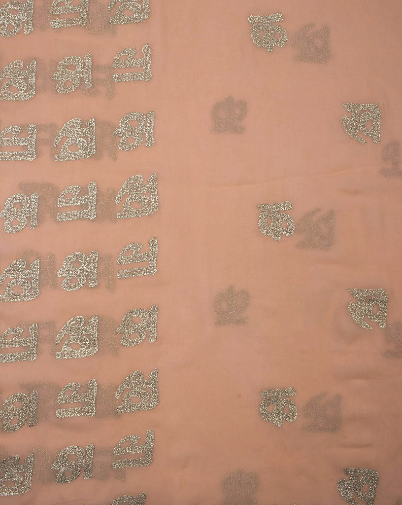Alphabet Zari Embroidered Georgette Dupatta - Fabriclore.com
