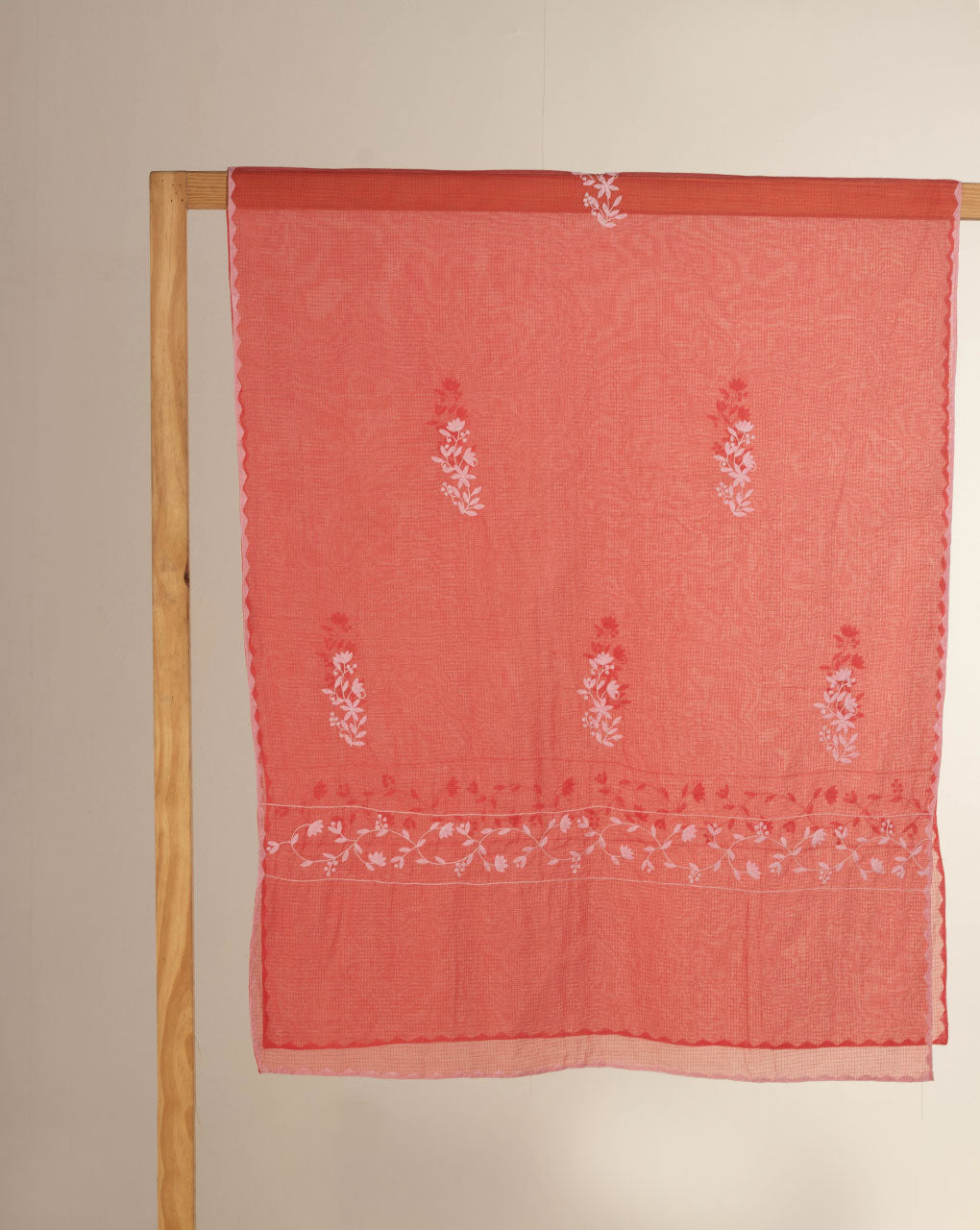 Hand Applique Kota Doria Dupatta - Fabriclore.com