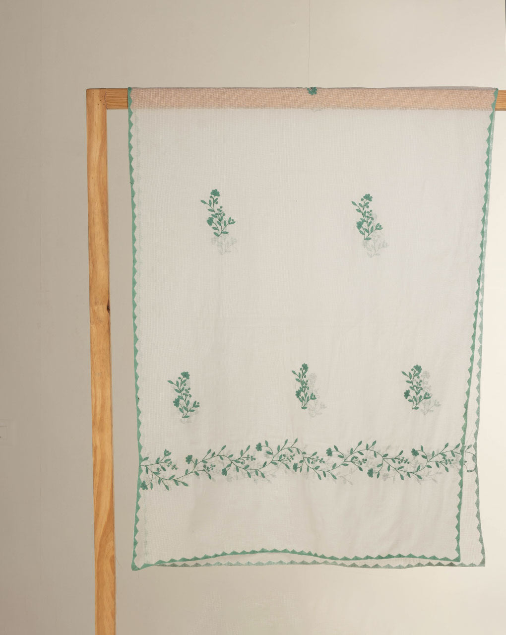 Hand Applique Kota Doria Dupatta - Fabriclore.com