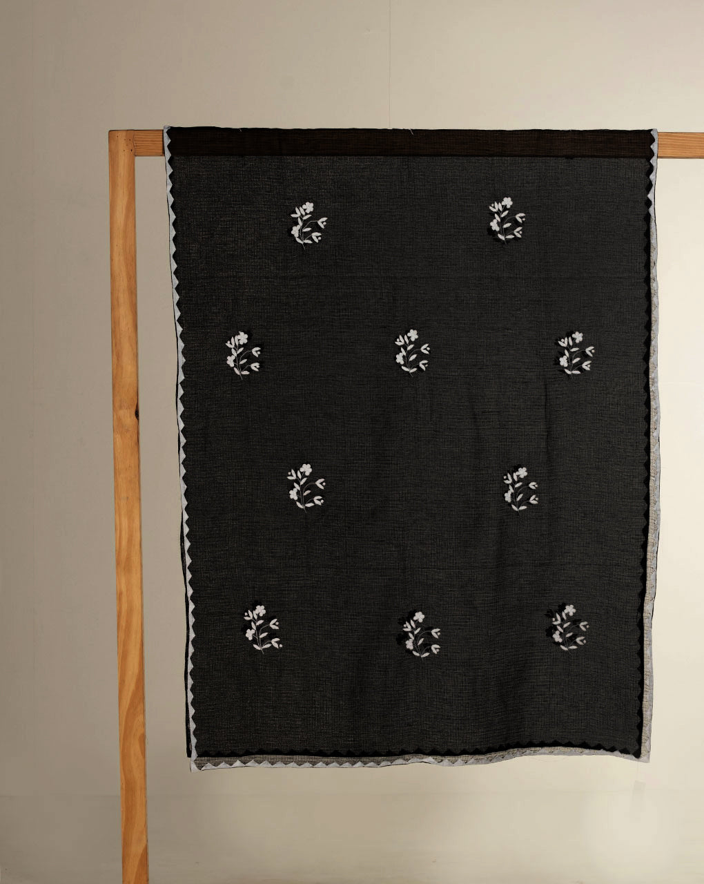 Hand Applique Kota Doria Dupatta - Fabriclore.com