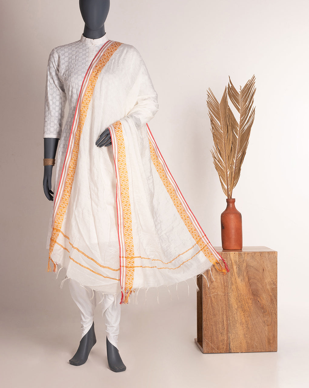 Stripes Bhagalpuri Viscose Dupatta - Fabriclore.com