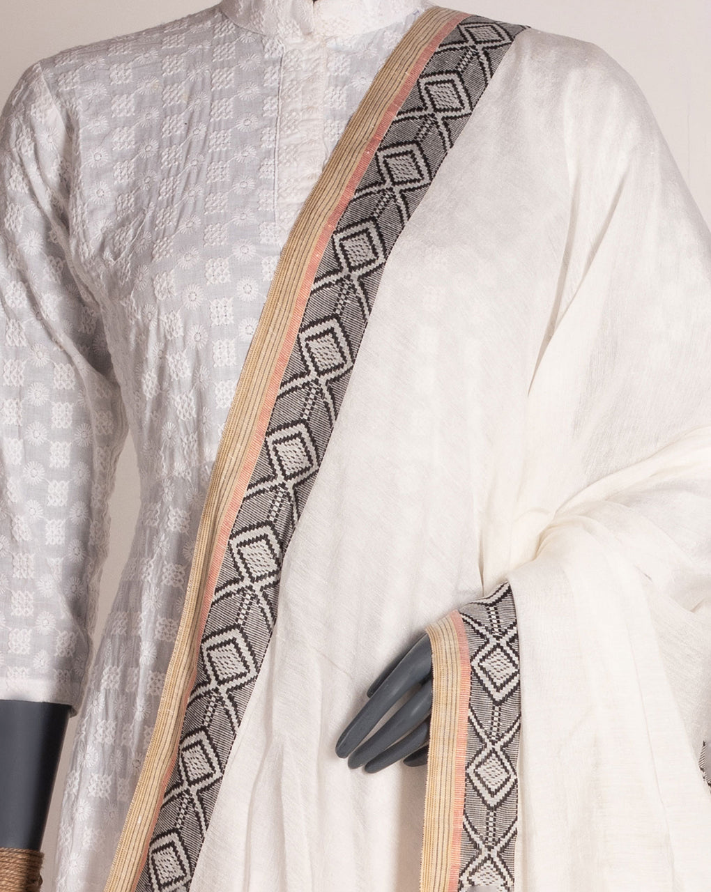 Stripes Bhagalpuri Viscose Dupatta - Fabriclore.com