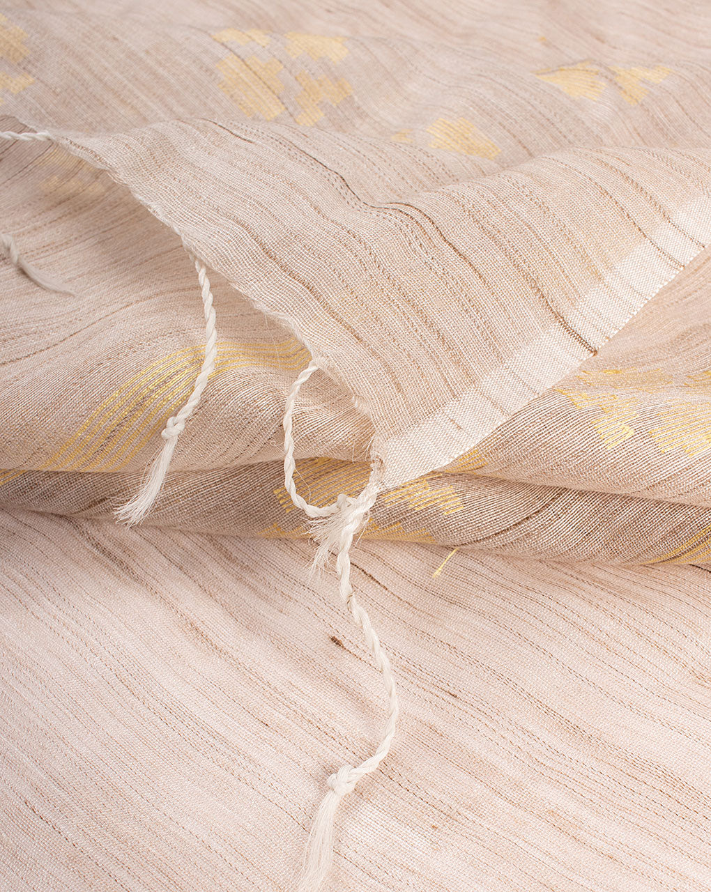 Beige Bhagalpuri Acrylic Viscose Dupatta - Fabriclore.com
