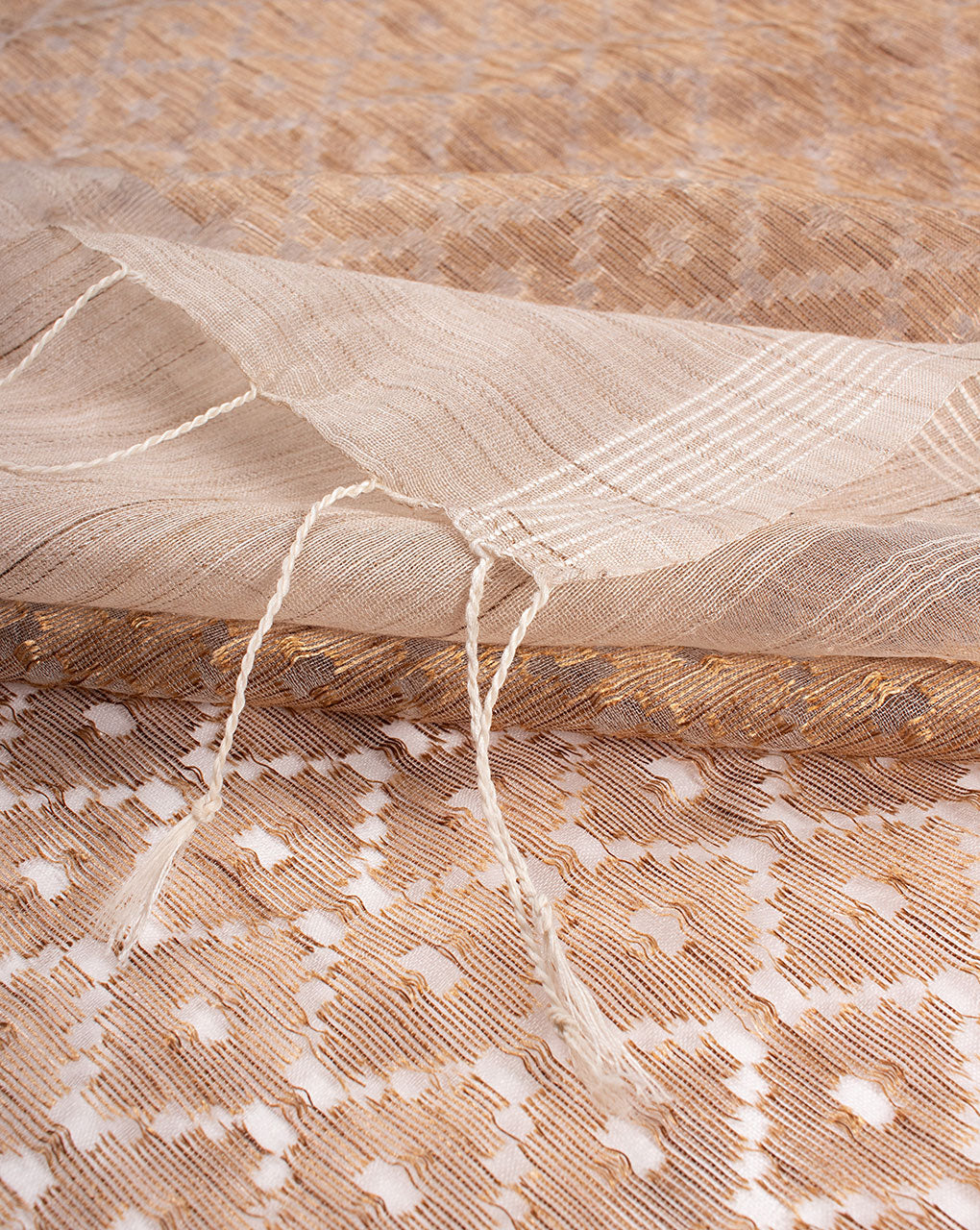 Brown Bhagalpuri Acrylic Silk Dupatta - Fabriclore.com
