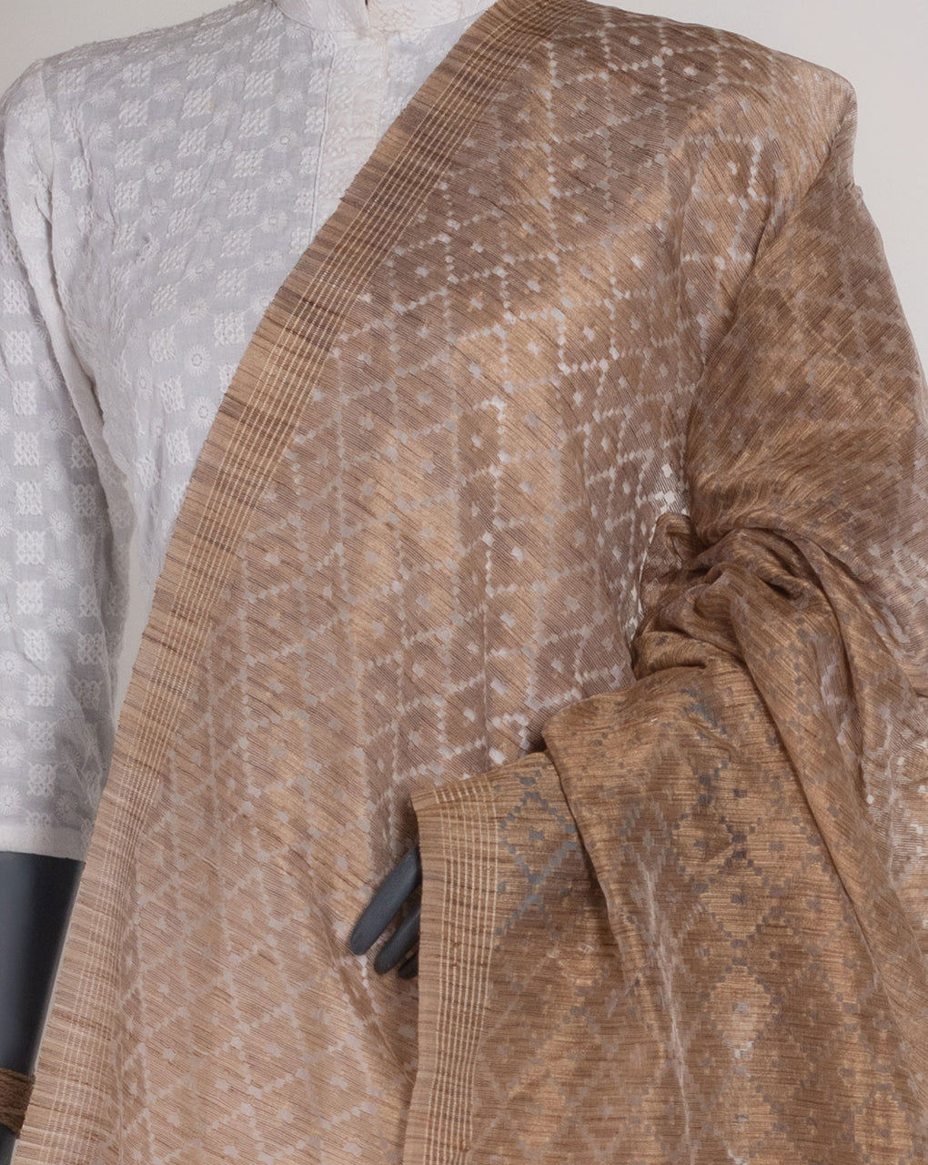 Brown Bhagalpuri Acrylic Silk Dupatta - Fabriclore.com