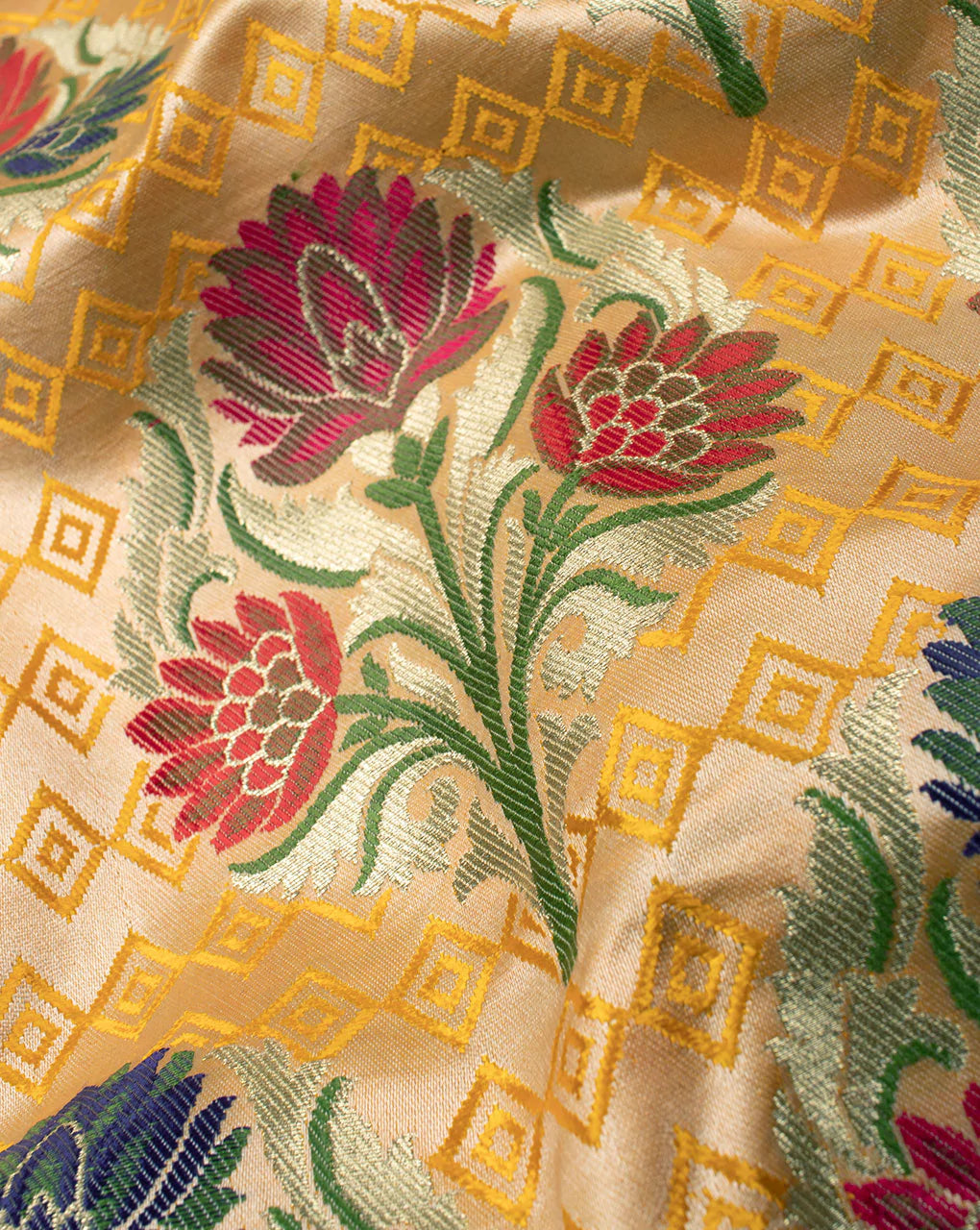 Banarasi Kinkhab Pure Kataan Silk Fabric ( Width 36 Inch ) - Fabriclore.com