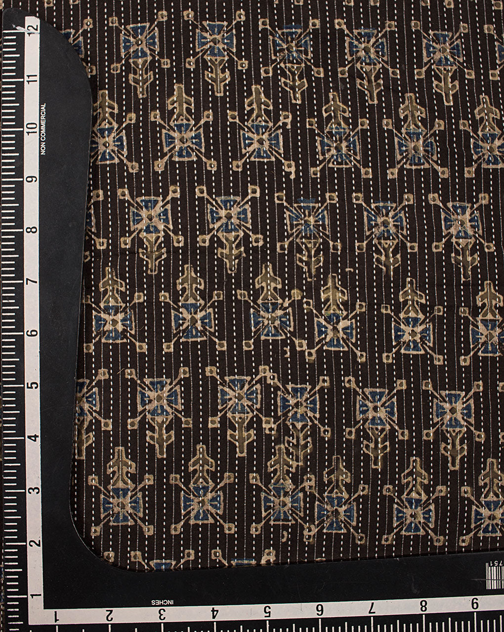 Natural Dye Ajrak Hand Block Kantha Cotton Fabric - Fabriclore.com