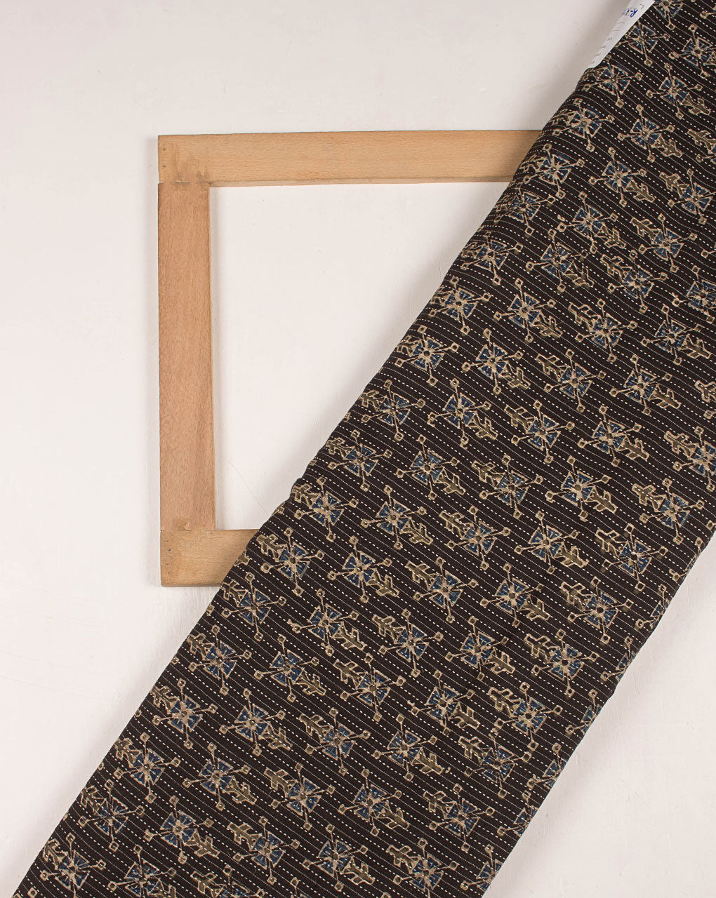 Natural Dye Ajrak Hand Block Kantha Cotton Fabric - Fabriclore.com
