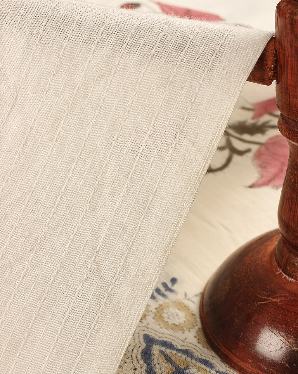 Mughal Floral Hand Block Kantha Cotton Fabric - Fabriclore.com