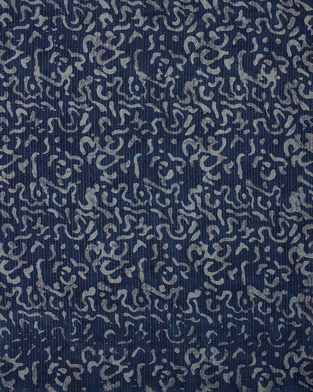 Indigo Hand Block Kantha Cotton Fabric